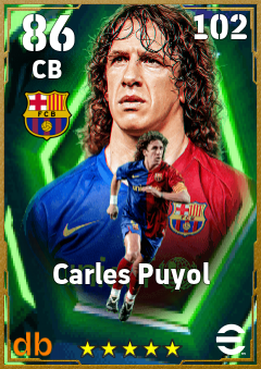 Carles Puyol — CB, OVR 86, MAX 102