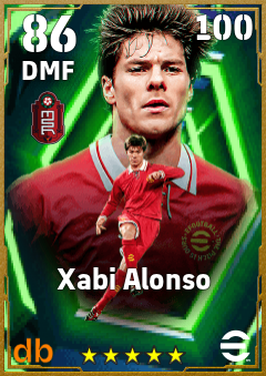 Xabi Alonso — DMF, OVR 86, MAX 100