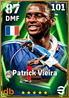 Patrick Vieira — DMF, OVR 87, MAX 101