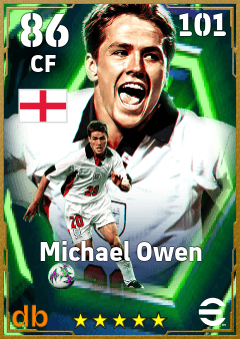 Michael Owen — CF, OVR 86, MAX 101
