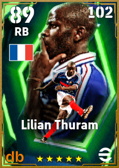 Lilian Thuram — RB, OVR 89, MAX 102