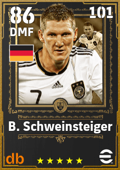 B. Schweinsteiger — DMF, OVR 86, MAX 101