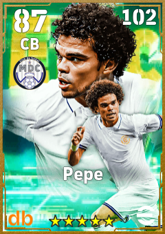 Pepe — CB, OVR 87, MAX 102