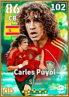 Carles Puyol — CB, OVR 86, MAX 102