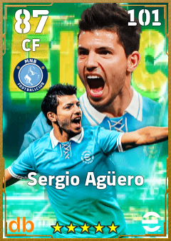 Sergio Agüero — CF, OVR 87, MAX 89