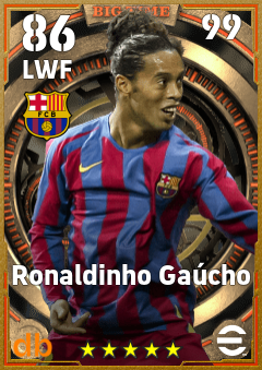 Ronaldinho Gaúcho — LWF, OVR 86, MAX 99