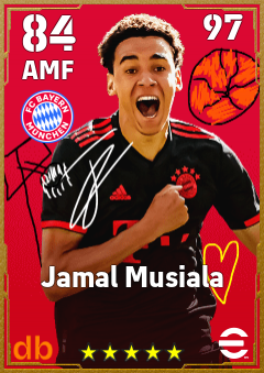 Jamal Musiala — AMF, OVR 84, MAX 97