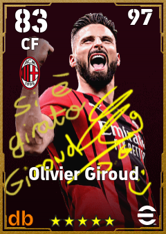 Olivier Giroud — CF, OVR 83, MAX 97