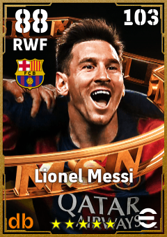 Lionel Messi — RWF, OVR 88, MAX 103