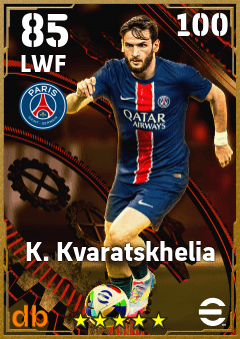 K. Kvaratskhelia — LWF, OVR 85, MAX 100