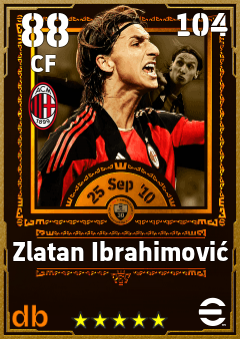 Zlatan Ibrahimović — CF, OVR 88, MAX 104