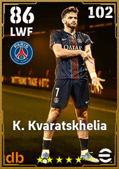 K. Kvaratskhelia — LWF, OVR 86, MAX 102