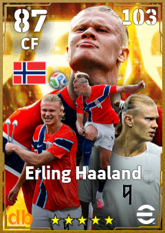 Erling Haaland — CF, OVR 87, MAX 103