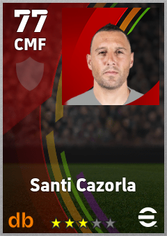 Santi Cazorla — CMF, OVR 77, MAX 77